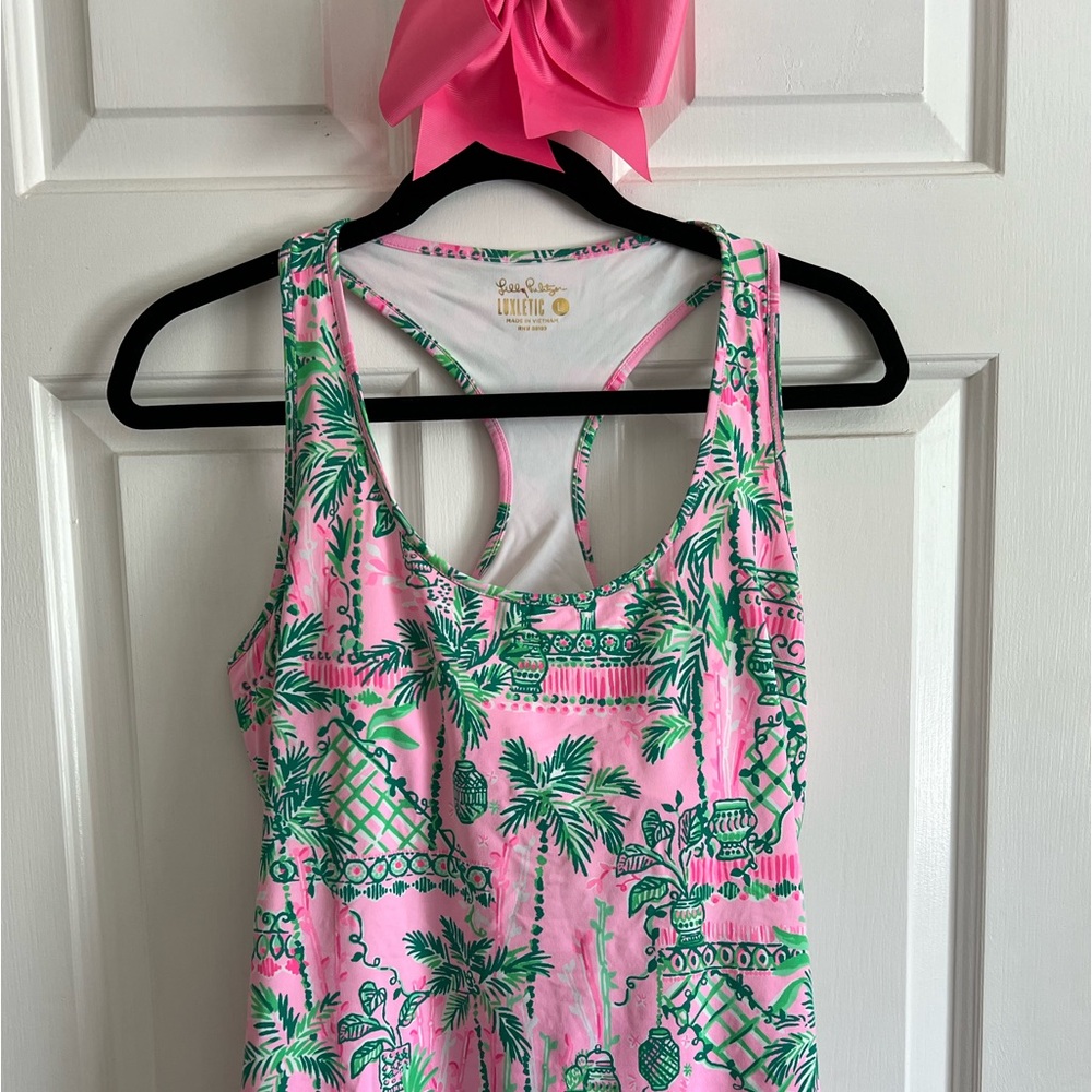 Lilly Pulitzer Luxletic Mina tank top w bra Mandevilla Baby Always Worth It